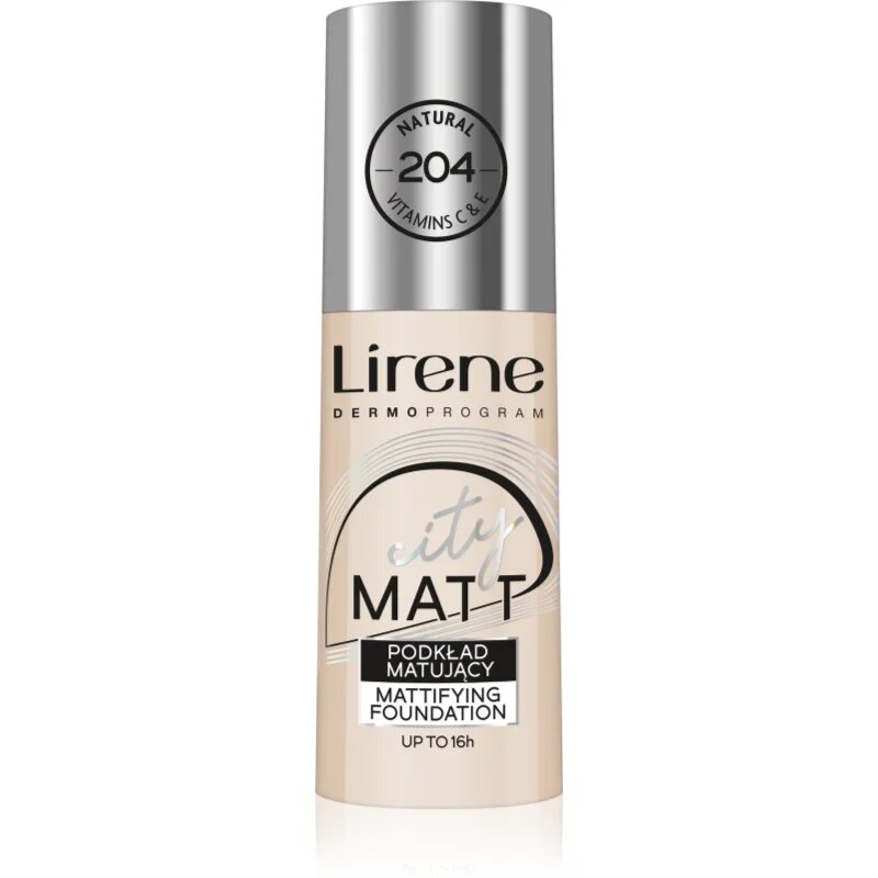 Lirene City Matt Make-up lichid matifiant cu efect de netezire culoare 204 Natural 30 ml