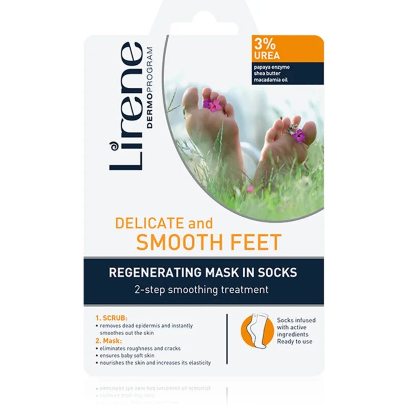 Foot Care Pasul 2 - Tratament de regenerare pentru picioare peeling + masca sub forma de șosete 3% Urea 1 pereche