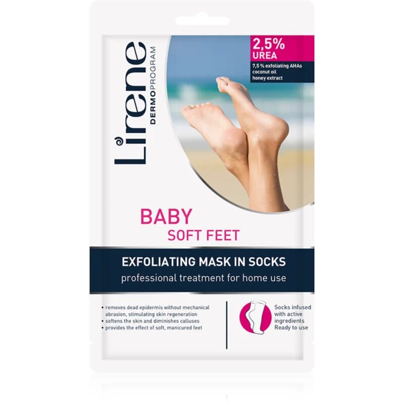 Lirene Foot Care sosete exfoliante pentru hidratarea picioarelor 25% Urea 1 pereche