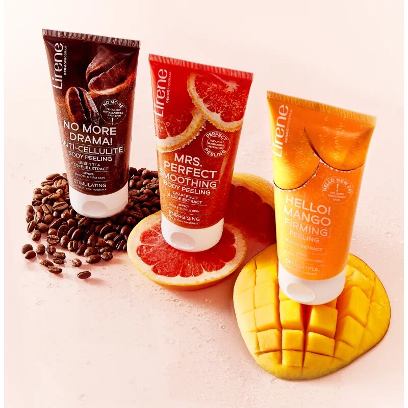 Lirene Hello! Mango gel de dus exfoliant pentru fermitate cu efect de nutritiv 175 ml