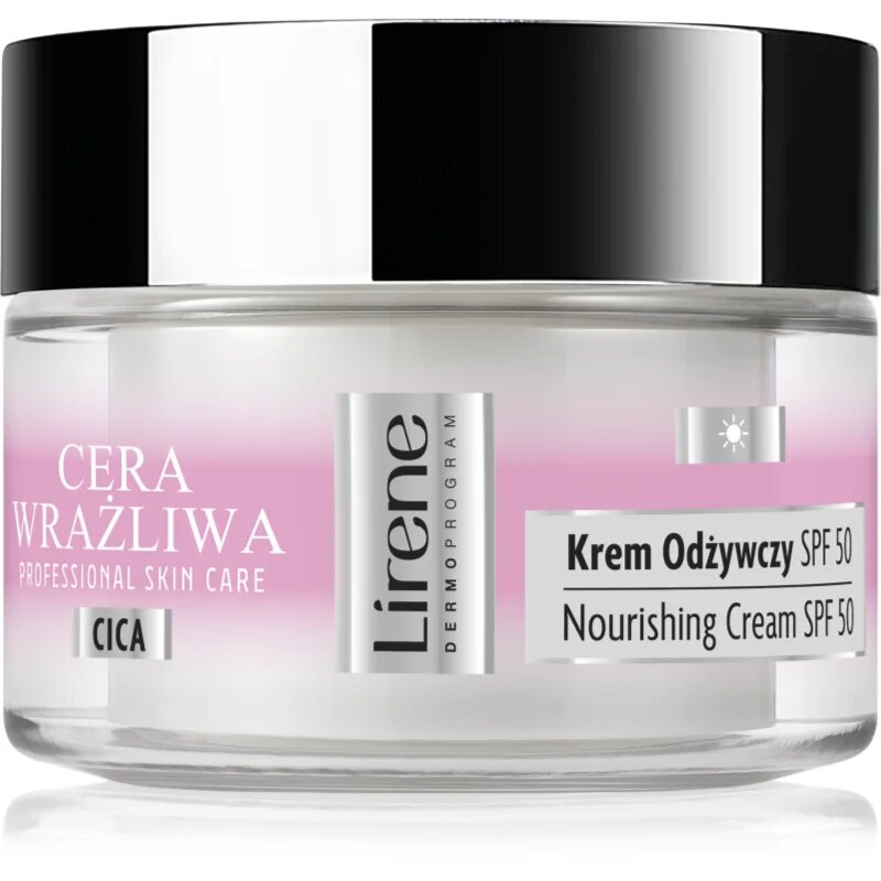 Lirene Sensitive skin cremă hidratantă pentru piele sensibilă SPF 50 50 ml