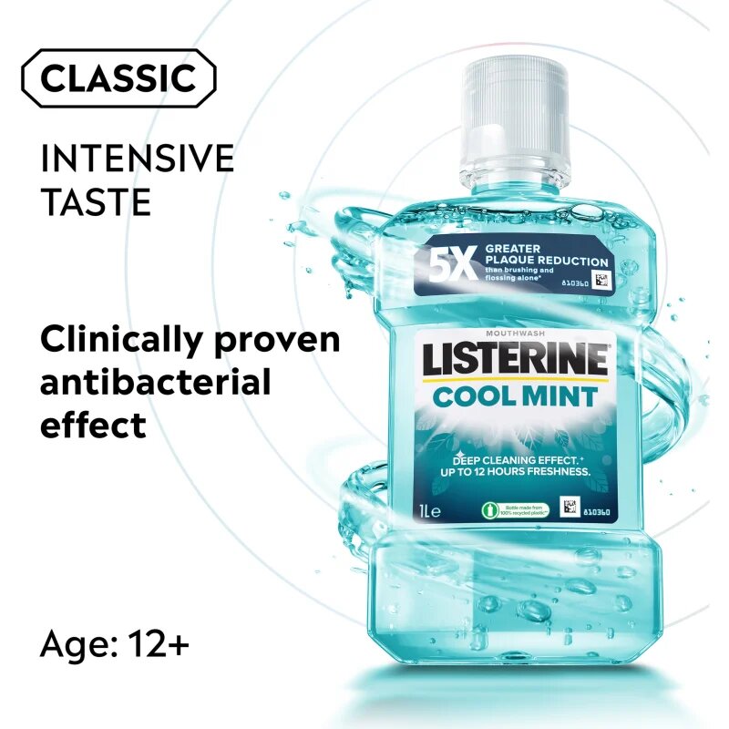 Listerine Cool Mint apă de gură pentru o respirație proaspătă 1000 ml