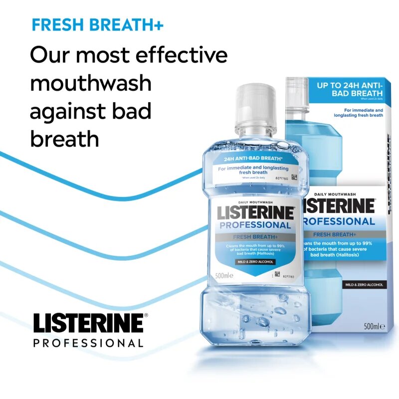 Listerine Professional Fresh Breath+ apă de gură pentru o respirație proaspătă 500 ml