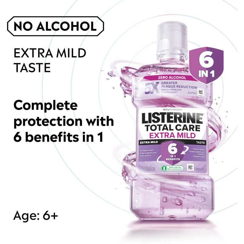 Listerine Total Care Extra Mild apă de gură 500 ml