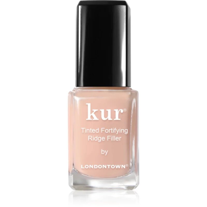 LONDONTOWN Kur Tinted Fortifying Ridge Filler lac de bază pentru unghii pentru netezire pentru unghii uscate si fragile culoare Apricot Beige 12 ml