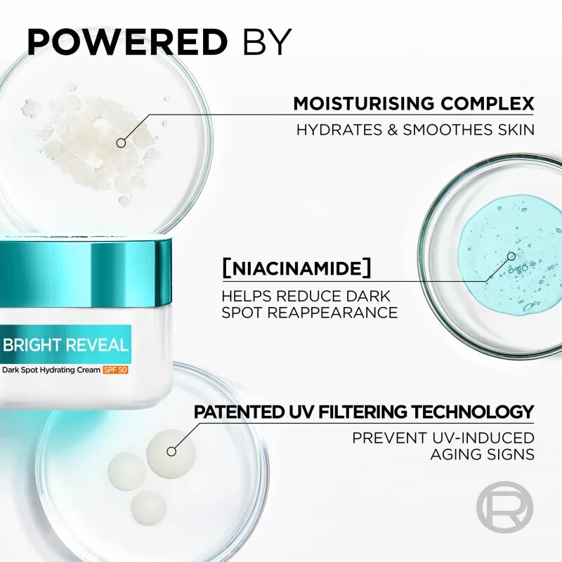 L’Oréal Paris Bright Reveal cremă hidratantă impotriva petelor SPF 50 50 ml