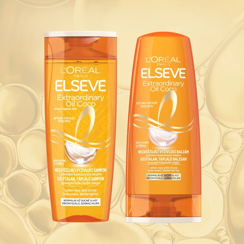 L’Oréal Paris Elseve Extraordinary Oil Coconut balsam hranitor pentru par normal spre uscat 200 ml