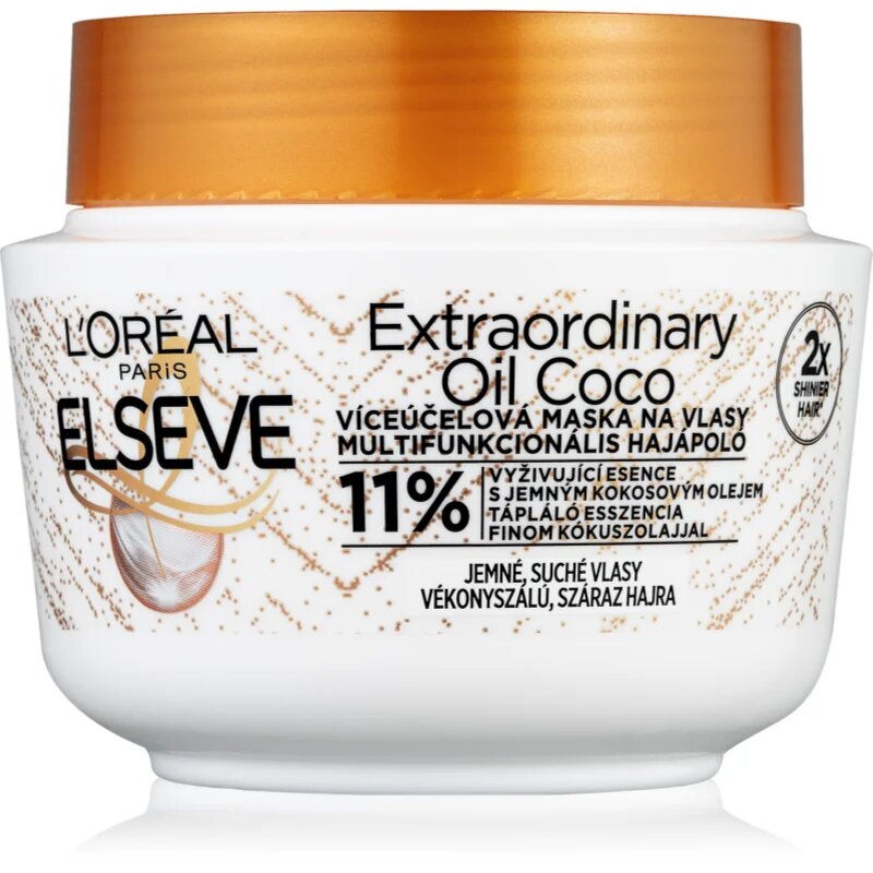 L’Oréal Paris Elseve Extraordinary Oil Coconut mască nutritivă cu ulei de cocos pentru păr normal spre uscat 300 ml