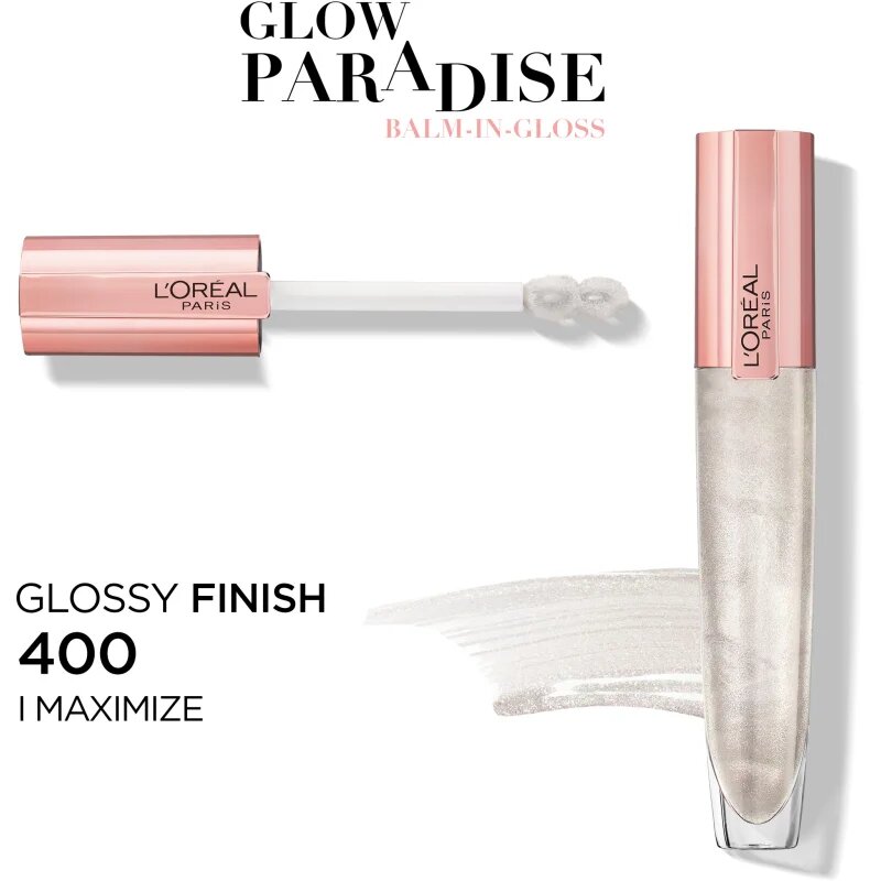 L’Oréal Paris Glow Paradise Balm in Gloss lip gloss cu acid hialuronic culoare 400 I Maximize 7 ml