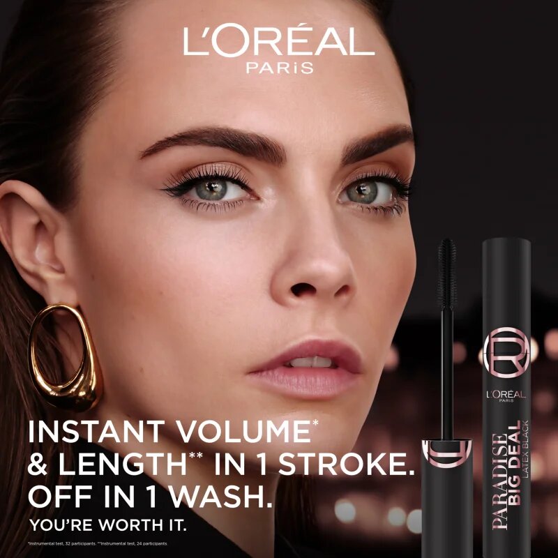 L’Oréal Paris Lash Paradise Big Deal Mascara pentru volum si lungire culoare Latex Black 9.9 ml