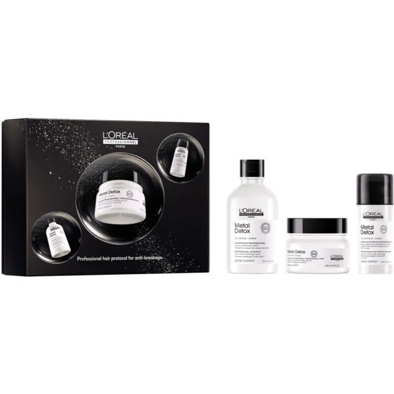 L’Oréal Professionnel Serie Expert Metal Detox set cadou pentru par deteriorat si vopsit
