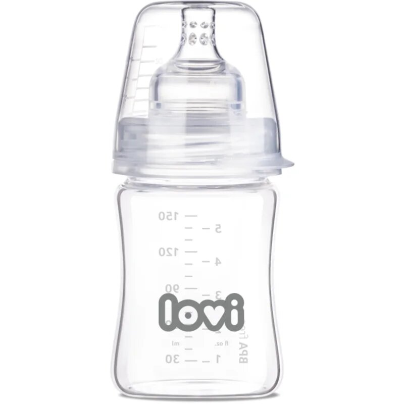 LOVI Glass biberon de sticlă 0m+ 150 ml