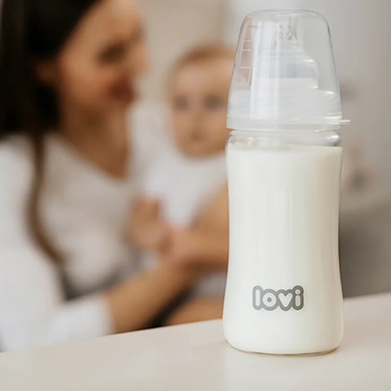 LOVI Glass biberon de sticlă 0m+ 150 ml