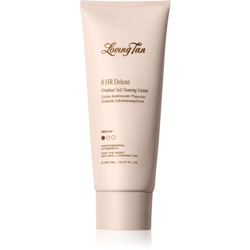 Loving Tan Deluxe Gradual Tan lotiune de corp hranitoare pentru a scoate in evidenta bronzul culoare Medium 150 ml
