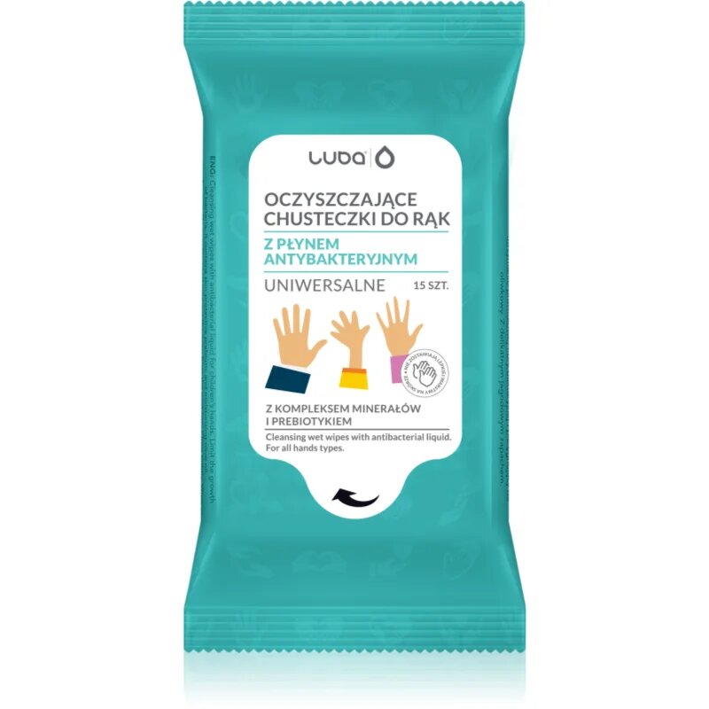 Luba Antibacterial Wet Wipes Servetele umede de maini 15 buc