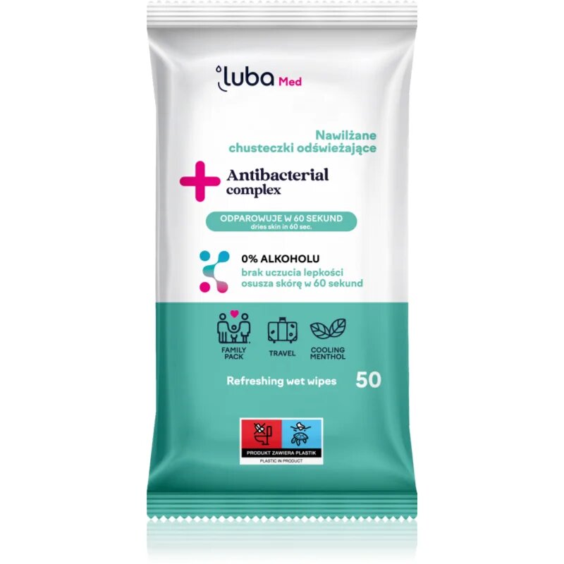 Luba Med Antibacterial Complex Șervețele umede fară alcool 50 buc