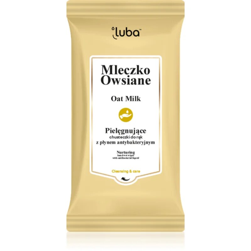 Luba Oat Milk Wet Wipes for Hands with Antibacterial Liquid Șervețele umede cu efect antibacterian 15 buc