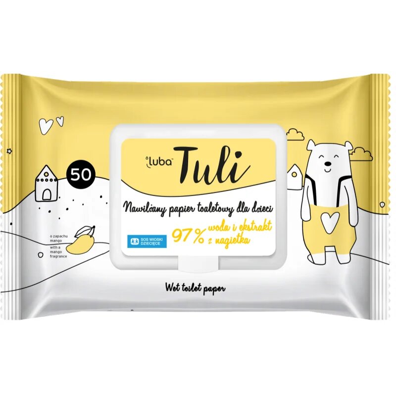 Luba Tuli Wet Toilet Paper for Kids hârtie igienică umedă pentru copii Mango 50 buc