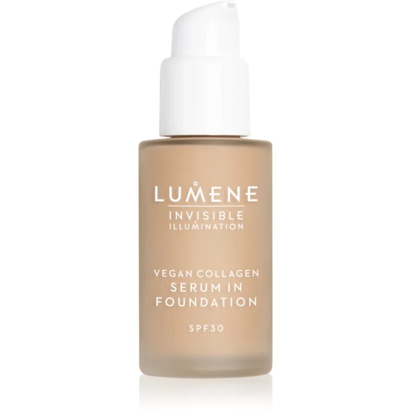 Lumene Invisible Illumination Vegan Collagen Serum in Foundation make-up cu textura usoara cu efect de nutritiv SPF 30 4 30 ml