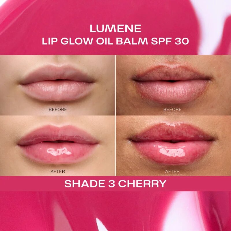 Lumene Lip Glow Oil Balm ulei nuanțator pentru buze SPF 30 culoare 3 Cherry 10 ml