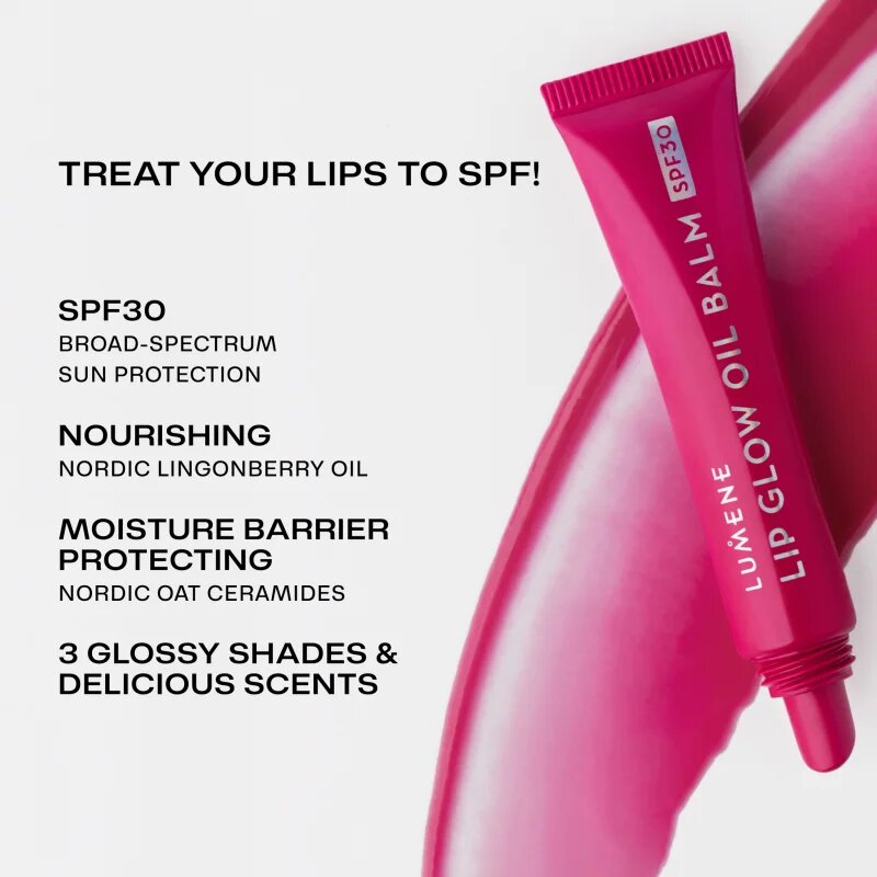 Lumene Lip Glow Oil Balm ulei nuanțator pentru buze SPF 30 culoare 3 Cherry 10 ml