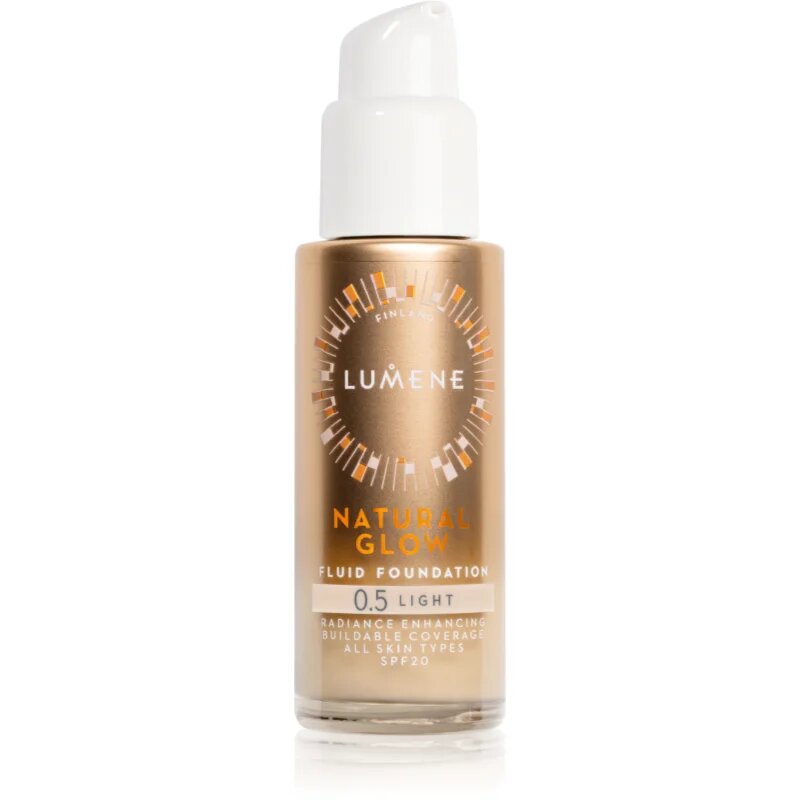 Lumene Natural Glow machiaj de stralucire pentru un look natural SPF 20 culoare 0.5 Light (Cool) 30 ml