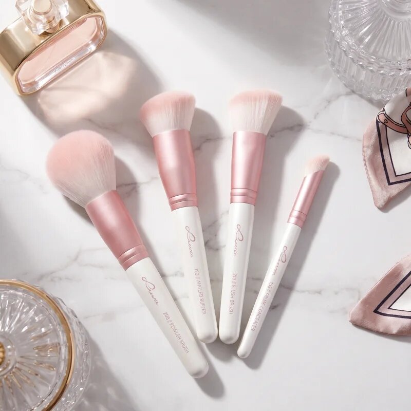 Luvia Cosmetics Flawless Face Set set de pensule cu husă Candy