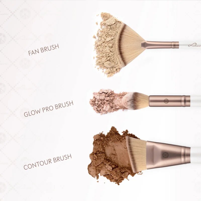 Luvia Cosmetics Highlight & Contour Set set de pensule cu husă