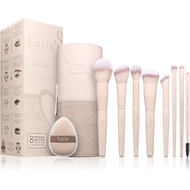 Luvia Cosmetics Nude Aura set de pensule cu husă 11 buc
