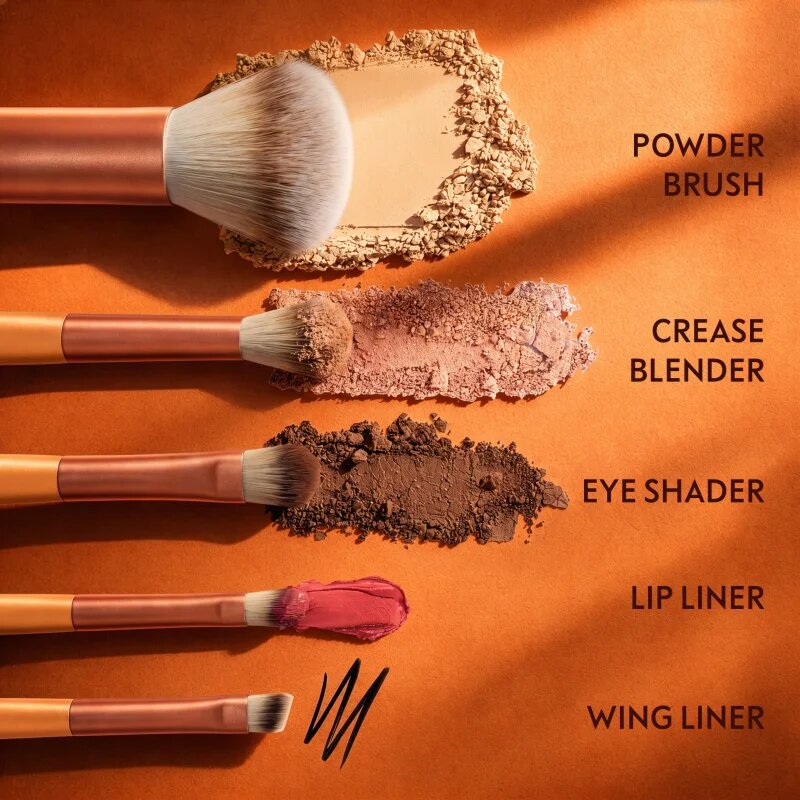 Luvia Cosmetics Travel Set set de pensule cu husă pentru călătorii Sunset Crush 7 buc