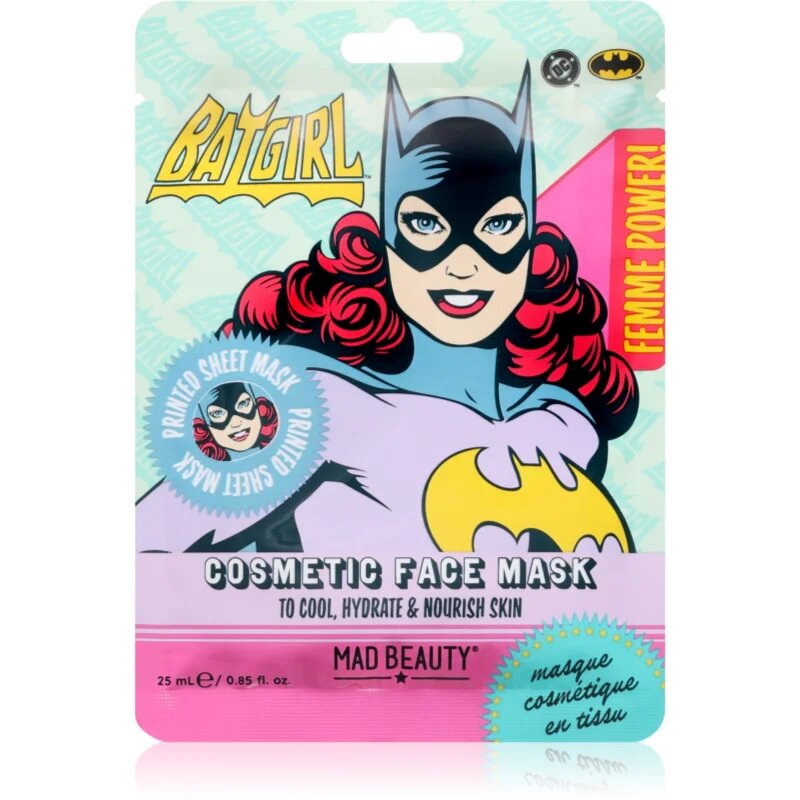 Mad Beauty DC Femme Power Batgirl mască textilă hidratantă 25 ml