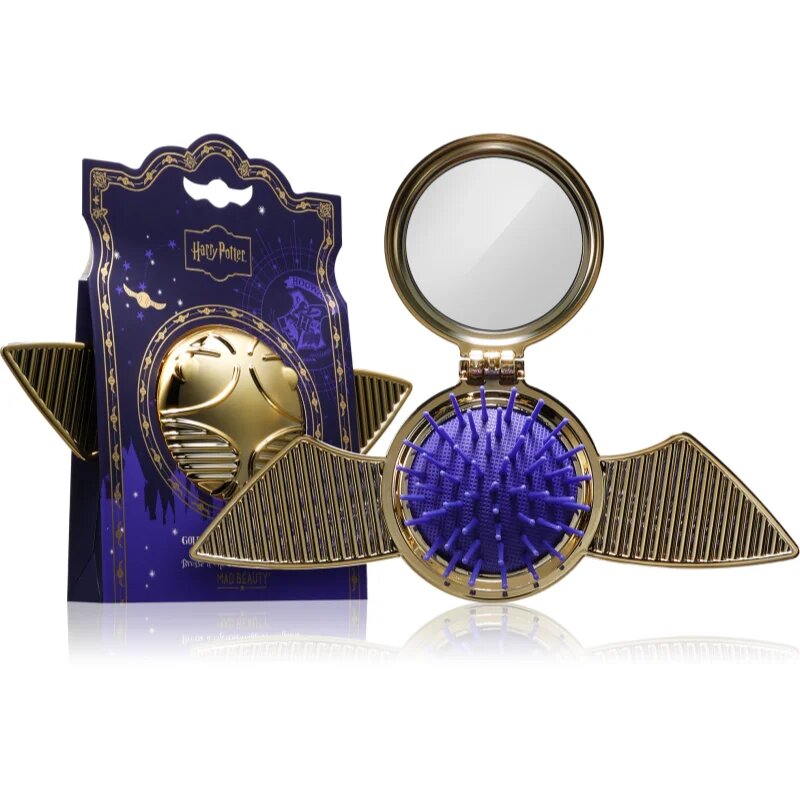 Mad Beauty Harry Potter Snitch perie de par cu oglinda mica 1 buc