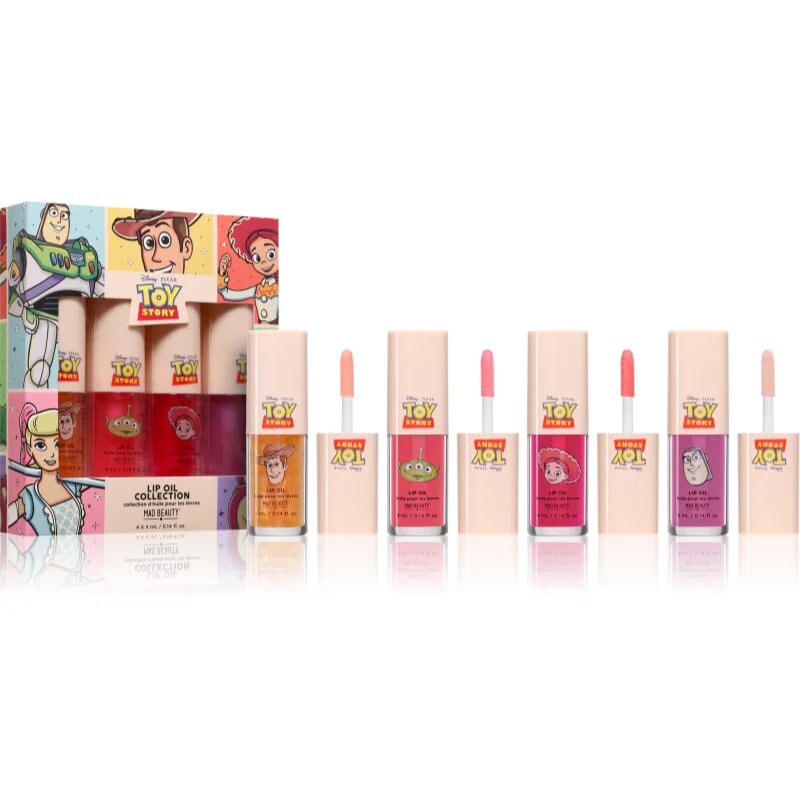 Mad Beauty Toy Story Lip Oil Collection set cu luciu de buze 4x4 ml