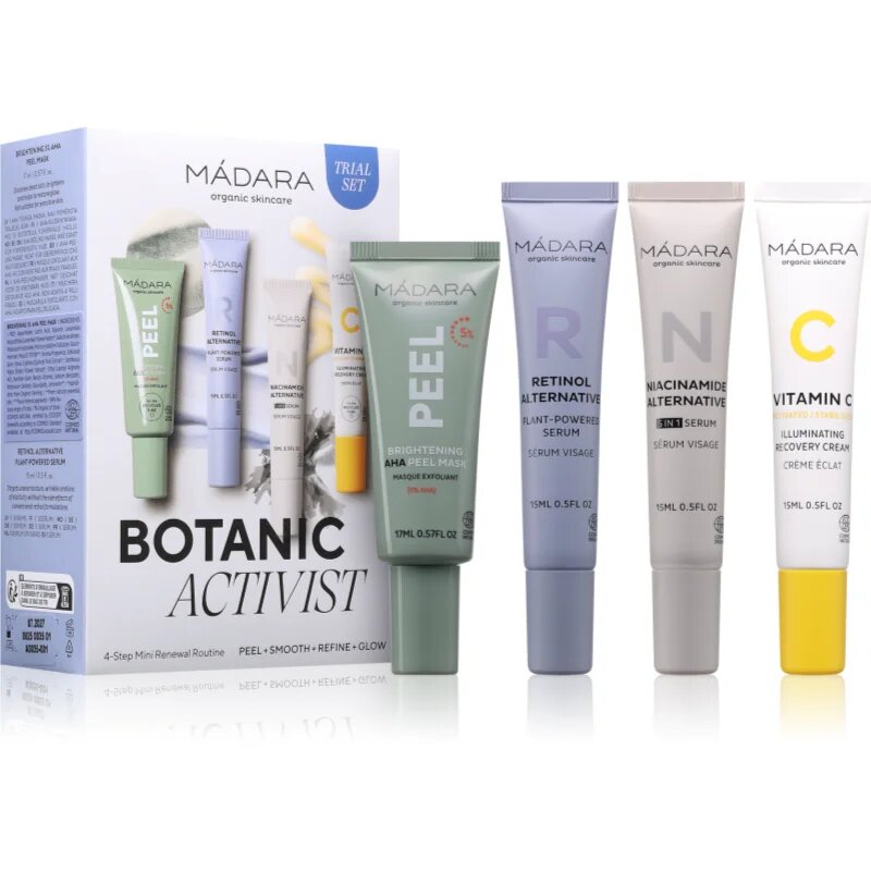 Mádara MÁDARA Botanic Activist 4-Step Mini Renewal Routine Set set cadou pentru regenerarea și reînnoirea pielii