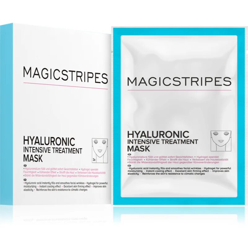 MAGICSTRIPES Hyaluronic Intensive Treatment Mask mască intensă cu hidrogel cu acid hialuronic 3 buc