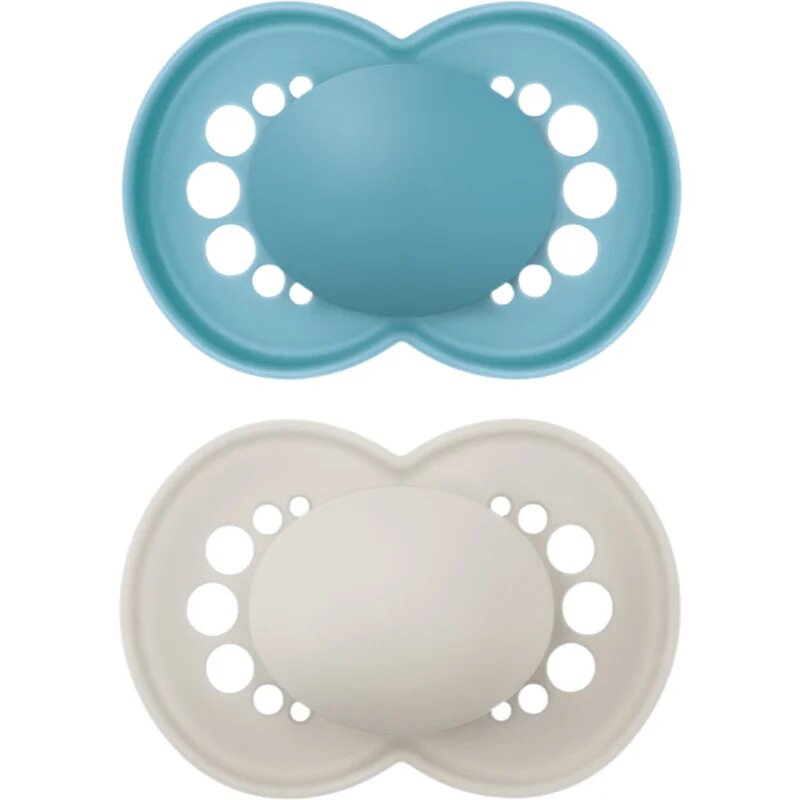 MAM Original 16m+ suzetă Turquoise/ Grey 2 buc