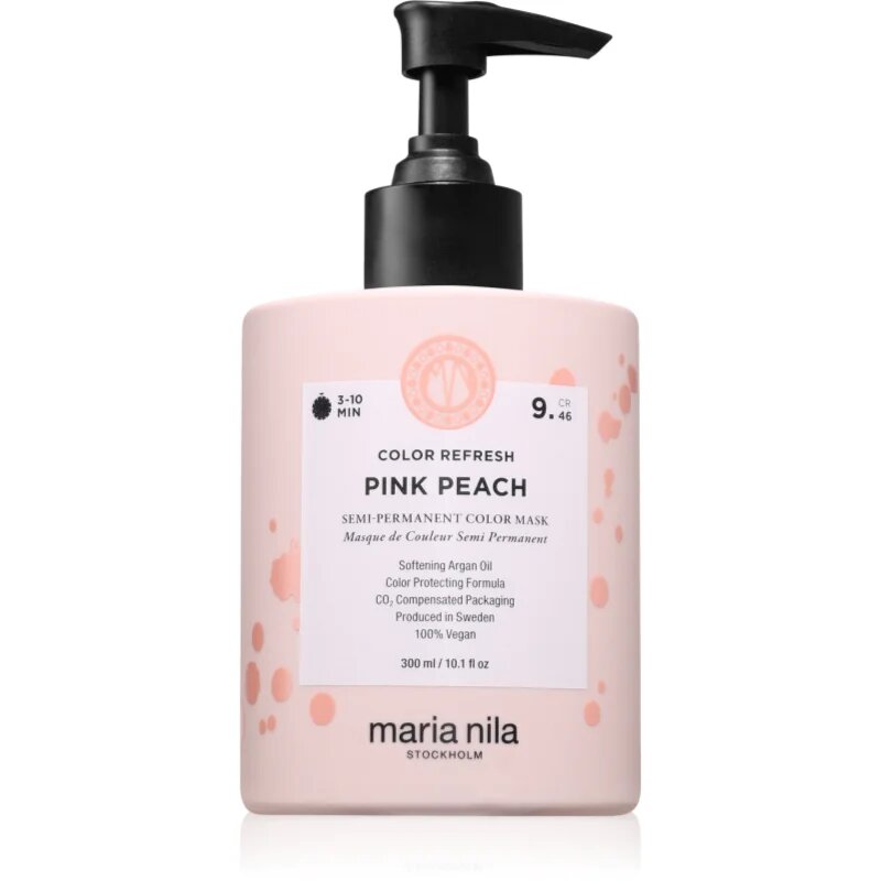 Maria Nila Colour Refresh mască fină de hrănire fără pigmenți permanenți de culoare culoare Pink Peach 9.46 300 ml