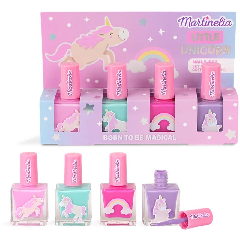 Martinelia Little Unicorn Nail Polish Set set de lacuri de unghii pentru copii Pink Blue Purple Fuchsia