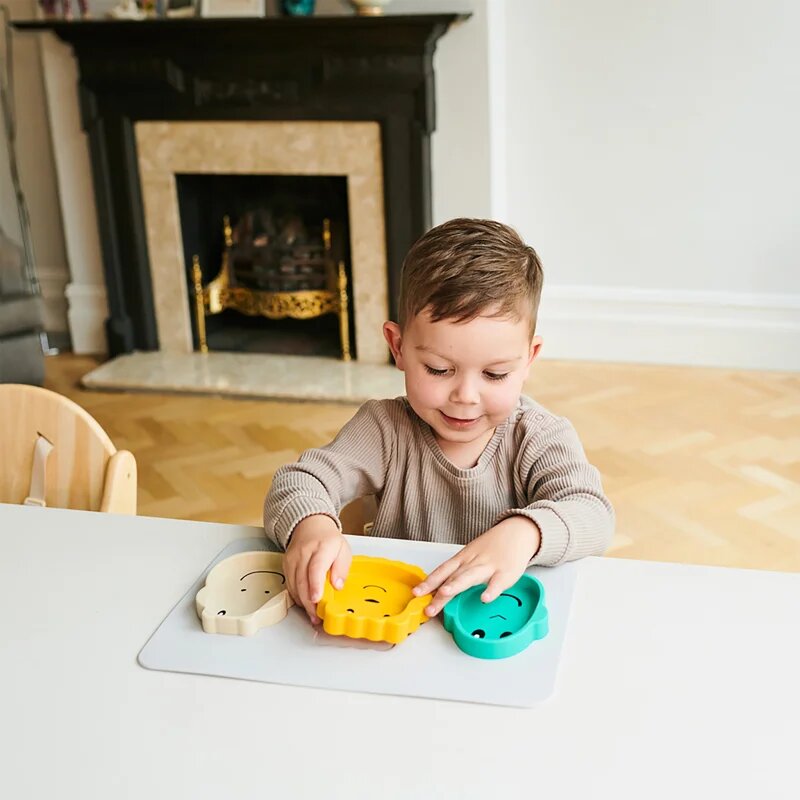 Matchstick Monkey Animal Snack Mat serviciu de masă pentru copii pentru copii Monkey Lion & Giraffe 3 buc