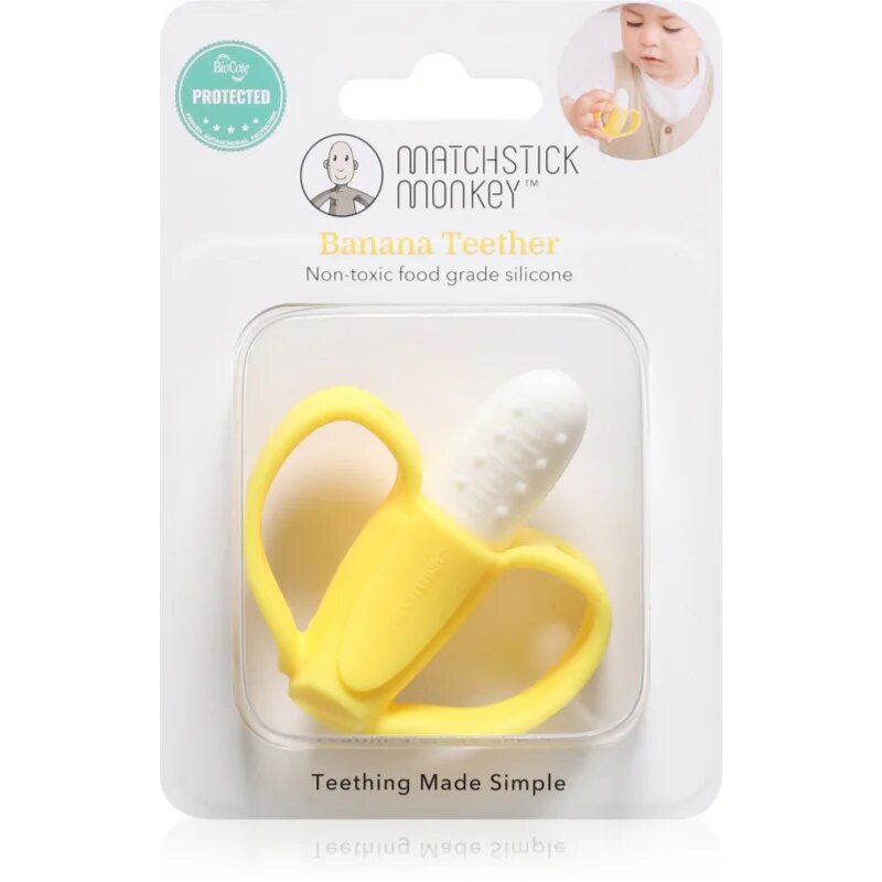 Matchstick Monkey Banana Teether jucărie pentru dentiție 3m+ 1 buc
