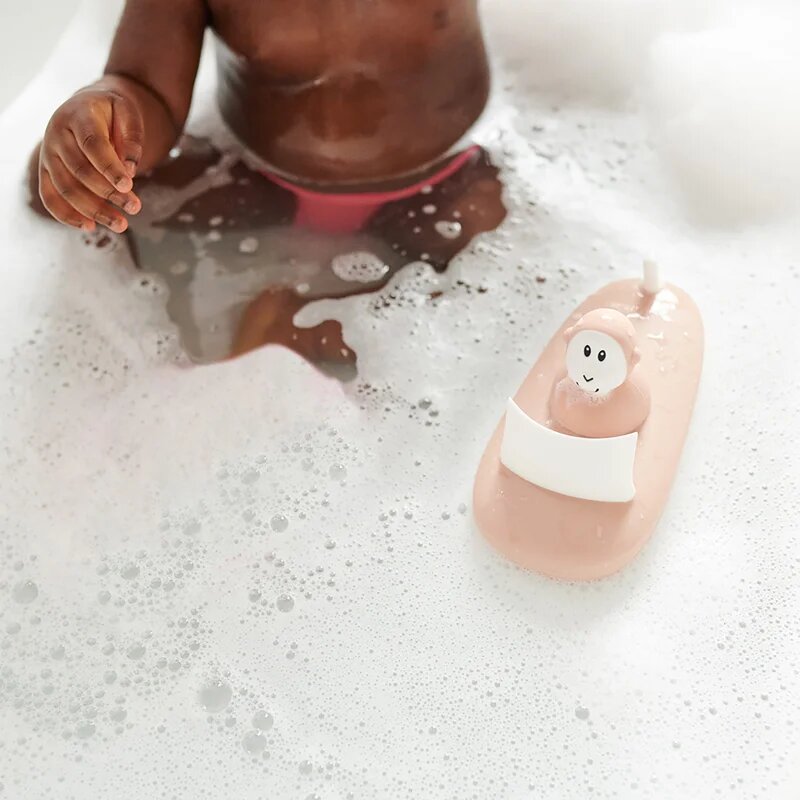 Matchstick Monkey Endless Bathtime Fun Boat Set jucărie pentru apă Dusty Pink 2 buc