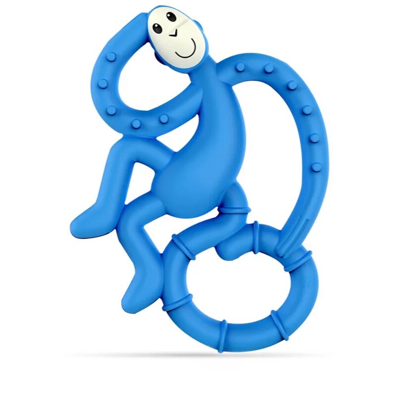 Mini Monkey Teether jucărie pentru dentiție cu aditiv antimicrobian Blue 1 buc