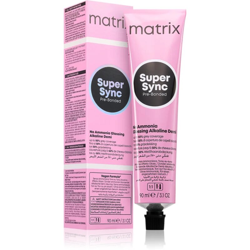 Matrix Super Sync Pre-Bonded vopsea de păr demipermanentă culoare 8NN Neutral Neutral Light Blonde 90 ml