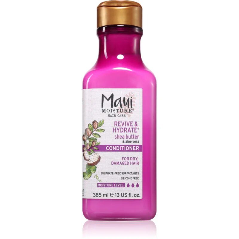 Maui Moisture Revive & Hydrate + Shea Butter & Aloe Vera balsam hidratant pentru păr uscat și deteriorat 385 ml