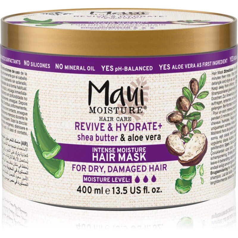 Maui Moisture Revive & Hydrate + Shea Butter & Aloe Vera masca hranitoare pentru păr 400 ml