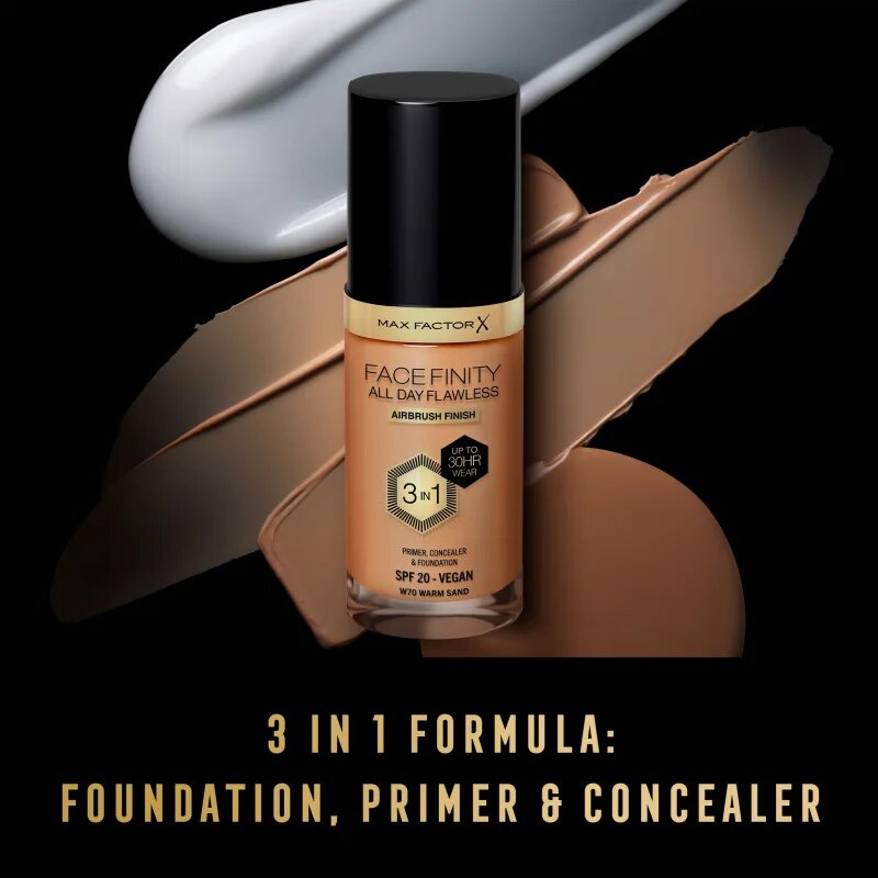 Max Factor Facefinity All Day Flawless machiaj persistent SPF 20 culoare 70 Warm Sand 30 ml