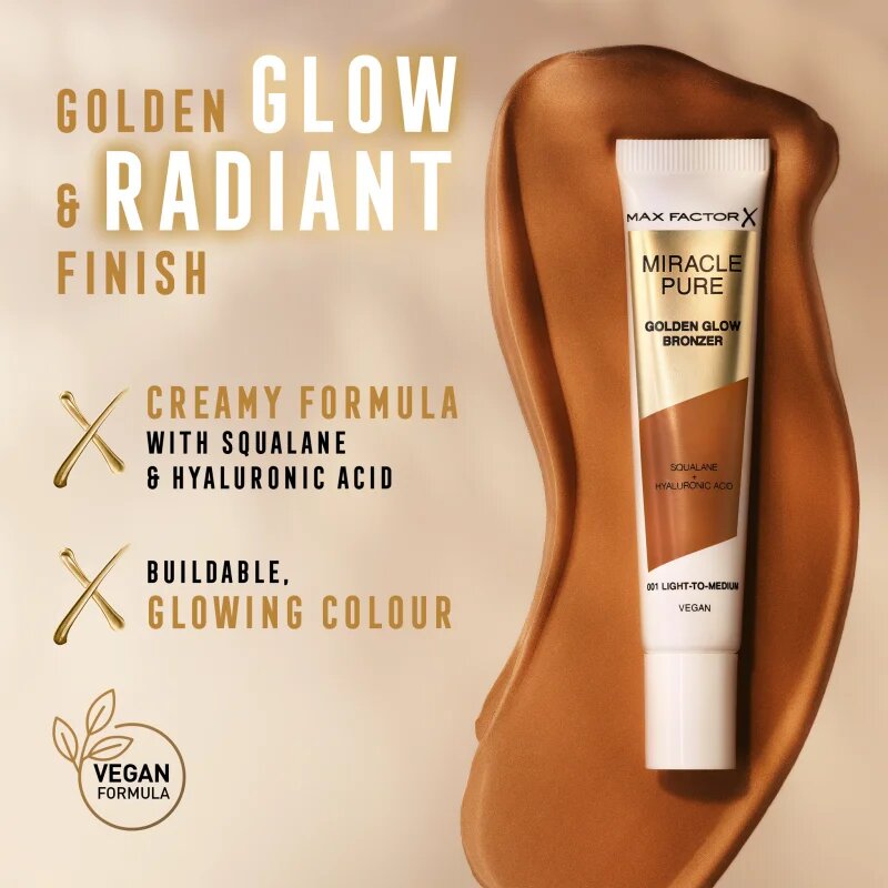 Max Factor Miracle Pure crema Bronzantã pentru o piele mai luminoasa culoare 001 Light To Medium 15 ml
