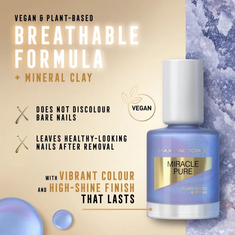 Max Factor Miracle Pure lac de unghii cu rezistenta indelungata culoare 850 Bright Angelite 12 ml