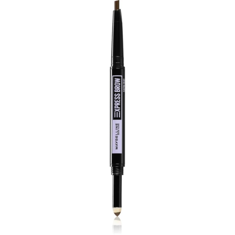 MAYBELLINE NEW YORK Express Brow Satin Duo creion pentru sprâncene pulbere duo culoare 02 - Medium Brown
