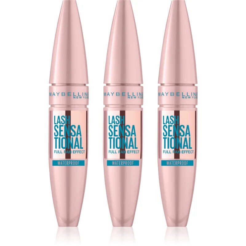 MAYBELLINE NEW YORK Lash Sensational mascara rezistent la apa pentru alungire rotire si volum culoare Black